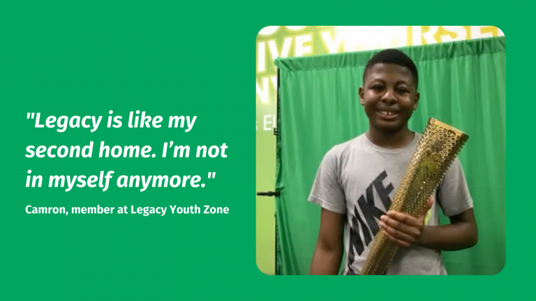 "Legacy is like my second home. I'm not in myself anymore" Camron, member at Legacy Youth Zone
