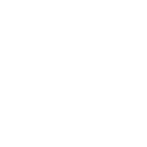 Icon showing an outline of a person dancing with musical notes around them in white
